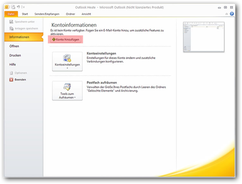 Outlook 2010 - Bild 1 Outlook 2010 - Bild 1